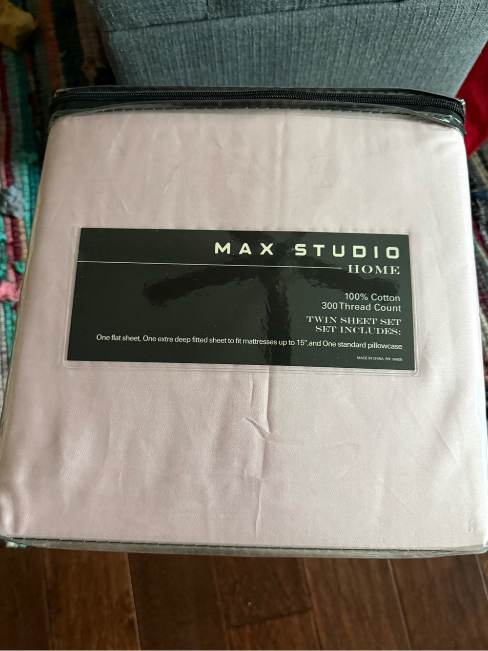 Max Studio Light Pink Twin Sheet Set